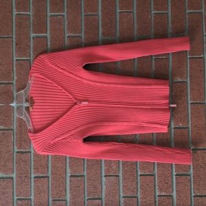 Belldini Long Sleeve Stretchable V-Neck Sweater Coral Color